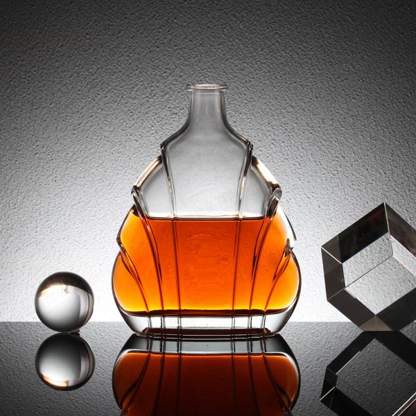 750 ml garrafa de vinho de vidro transparente transparente para logotipo de personalização de uísque / vodka / licor