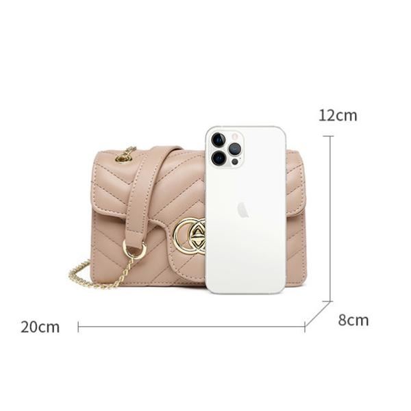Lock Buckle Women Chain Bag Temperament Square Single Crossbody Shoulder Handbag