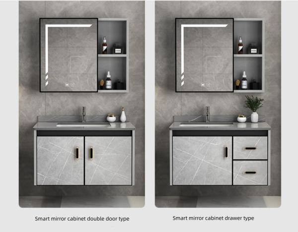 Insectproof Smart Bathroom Cabinet , Aviation Aluminium Vanity Cabinet