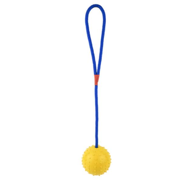 Natural Solid Rubber Rope Ball Dog Toy For Reward Teeth Cleaning