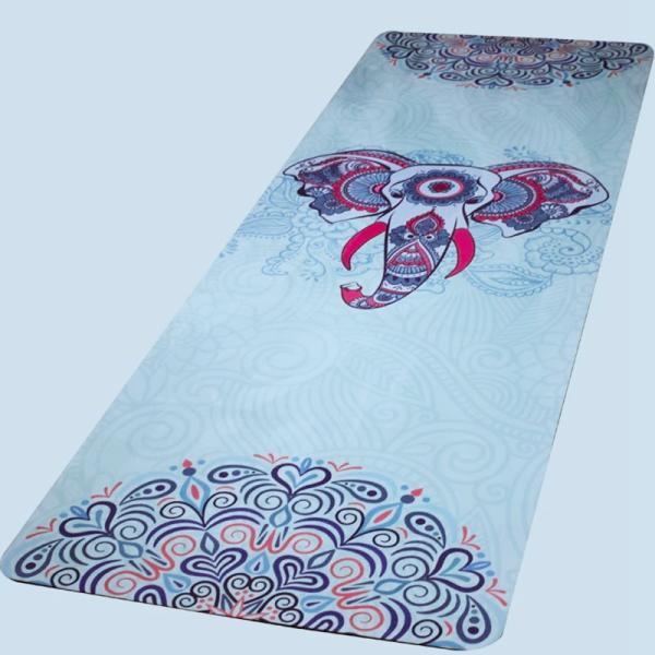 Extra light weight Ultra Thin Microfiber Printing Natural Rubber Yoga Mat 1.5mm,foldable Mat