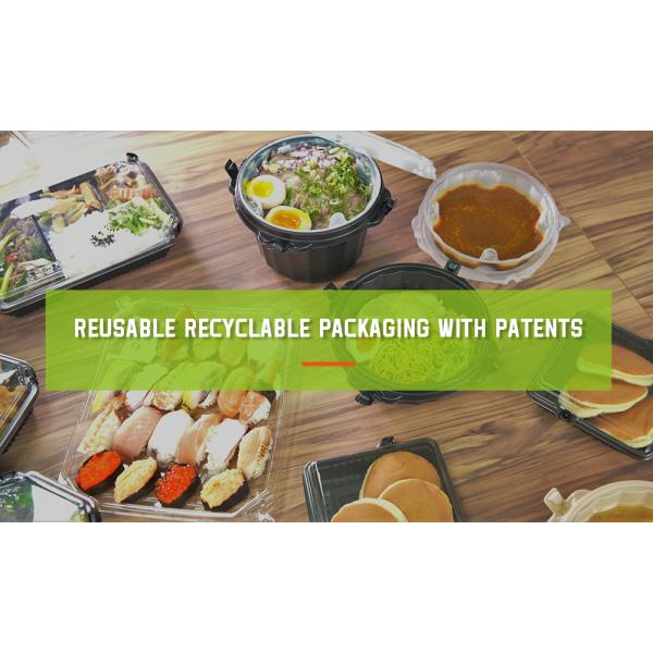 Small Square PET Disposable Plastic Food Containers with Stackable Design for Restaurant Takeaway