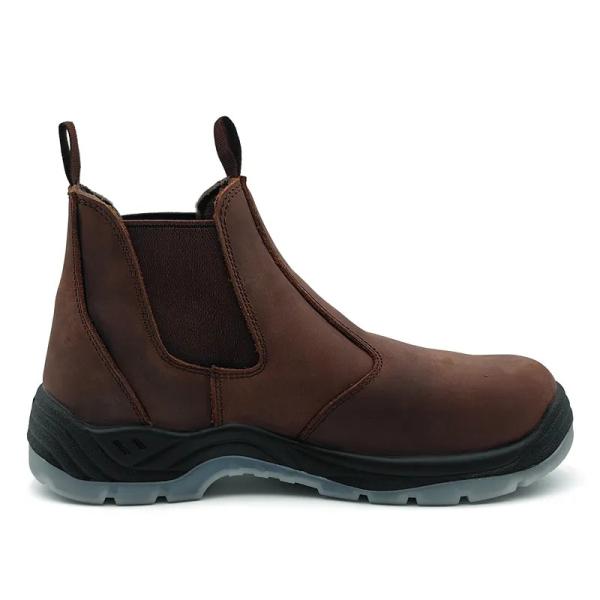 Brown Steel Toe Work Boots Mens Slip On Work Boot Anti Puncture