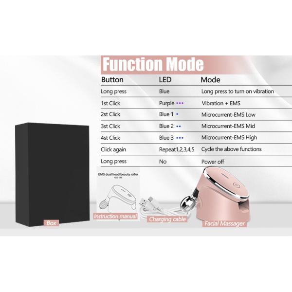 170g EMS Facial Toning Device Red Blue Light 300mAh EMS Microcurrent Facial Massager