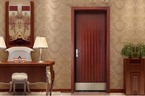 Bathroom Soundproof HDF Wood Doors Interior Finished 45mm Thick