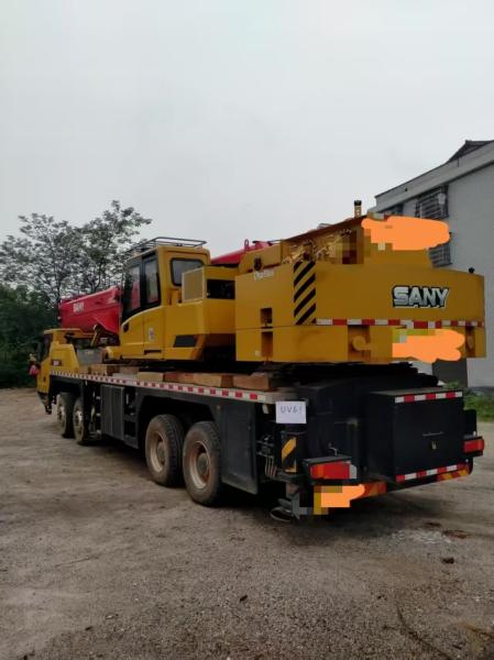 Yellow and Red Mobile Truck Crane For Sale 55 Tons Direct Source Max Working Height 45.5 Meters