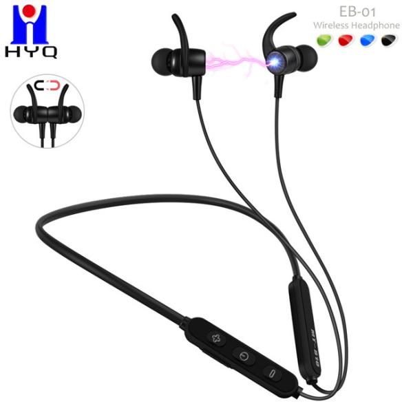 BT5.0 Neckband Earphones Bluetooth Neck Earbuds 10m Transmission Range