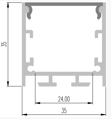 W50*H35 Surface mounted Black Led Aluminum profile with Black PC Cover LED Strip extrusion profile