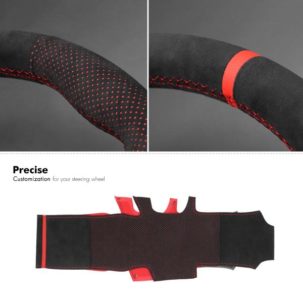 Car Accessories Customized Dark Soft Suede Steering Wheel Cover for Ford Bronco 2021 2022 2023 2024