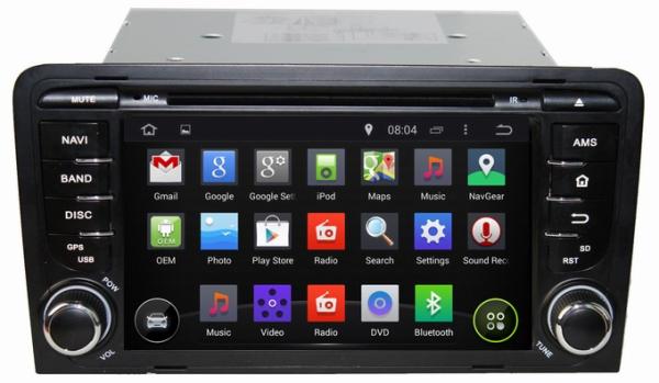 Ouchuangbo Auto DVD Multimedia Stereo Audi A3 2003-2011 2003-2011 Android 4.4 3G Wifi Blue