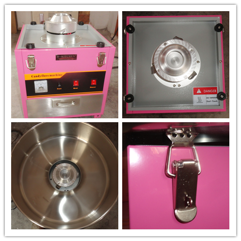 Electric or Gas Commercial Candy Floss Machine , Pink Cotton Candy Making Machine