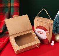 Caja de tarjetas navideñas Magic Flame con tarjeta de felicitación interactiva ardiente y almacenamiento de dulces, juego de regalo de papel kraft