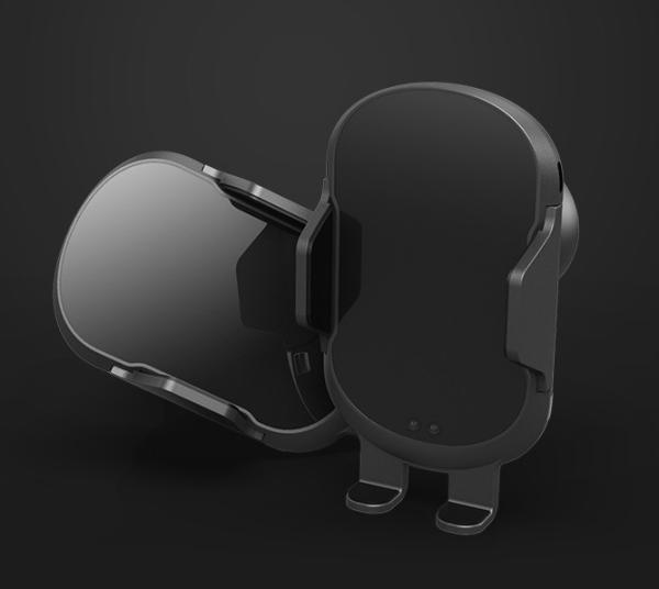 Space - Ssaving Mobile Phone Wireless Charger Car Holder ABS + PC + Silicon Material