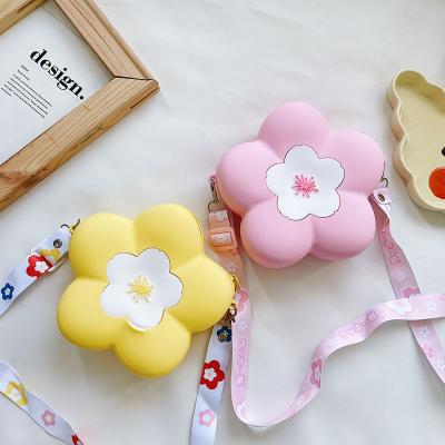 Parent-Child Messenger Bag Silicone Flower Kids Crossbody Bag Makeup Bag Storage Contianer School Office Supplies Gifts