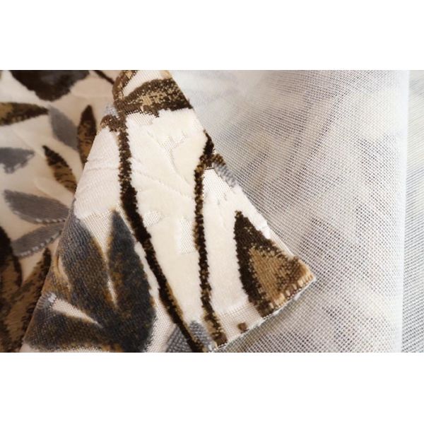 Luxury Vintage Leaves Pattern Jacquard Velvet Fabric For Sofa