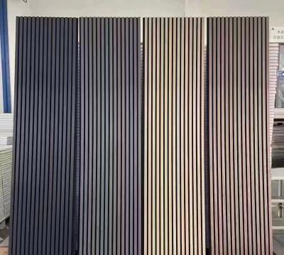 Soundproof Akupanel Black Oak Acoustic Slat Wall Panels For Interior Wall Decoration