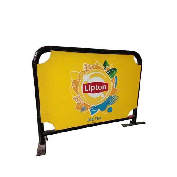 Outdoor 200*90cm Coffee Shop Barriers Silk Screen Printing PVC Cloth Restaurant Equipment
