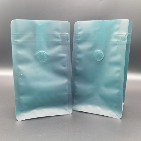 Flat Bottom Recyclable Packaging Bags PE Stand Up Coffee Pouches With Valve