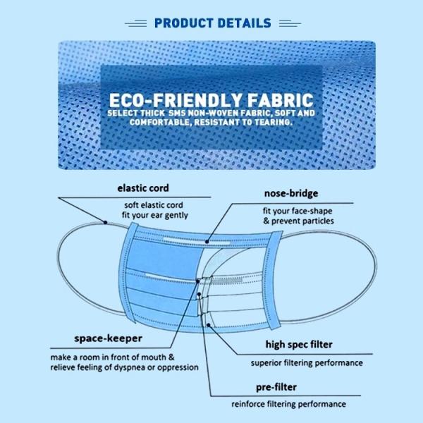 Anti Dust Meltblown 95% Filter Disposable Medical Mask
