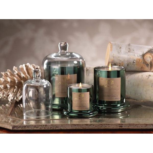 Bell Shaped Scented Candle Holder Christmas Silver Glass Dome Jars