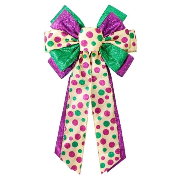 Amostra 2024 Dupla camada Big Burlap Ribbon Decorações de Natal Arcos com borda de arame