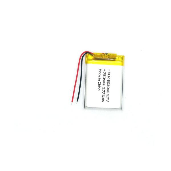 AUK 3.7V 603040 Batterie Lipo Polymère 3.7V 750mAh pour miroirs de beauté, lampes de camping, écouteurs Bluetooth et accessoires automobiles