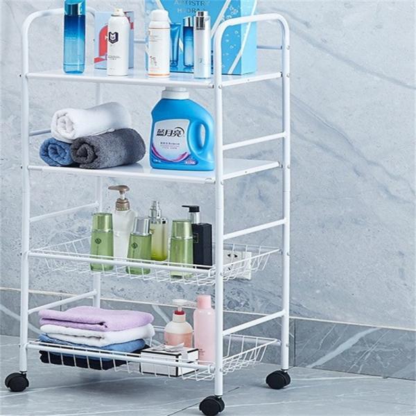 5 Tier Non-folding Rack Kitchen Storage Organizer with Stable Rotating Rolling Design