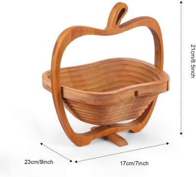 Corbeille de fruits en bambou se pliante moderne d'Odm de promotion 9 x 8,5 pouces