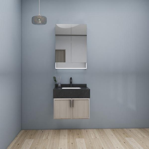 LED Illuminated Customized Bathroom Cabinets 16mm Particle Board Vanity