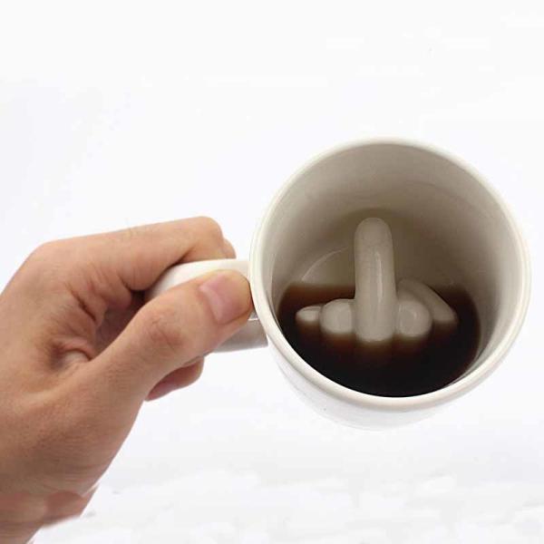 P195 Popular Up Yours Coffee Mug 350ml Funny Middle Finger Cups And 3D Style Ceramic Mugs For Coffee Tea Milk