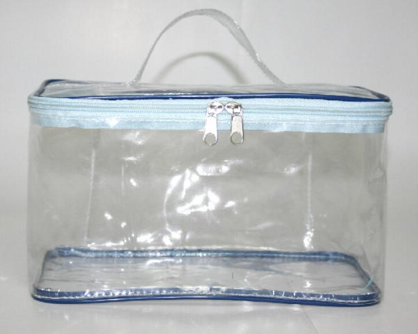 Clear Transparent Makeup Bag , Waterproof Cosmetic Travel Bag With Handle