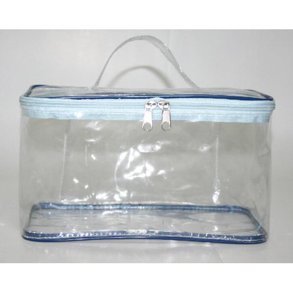 Clear Transparent Makeup Bag , Waterproof Cosmetic Travel Bag With Handle
