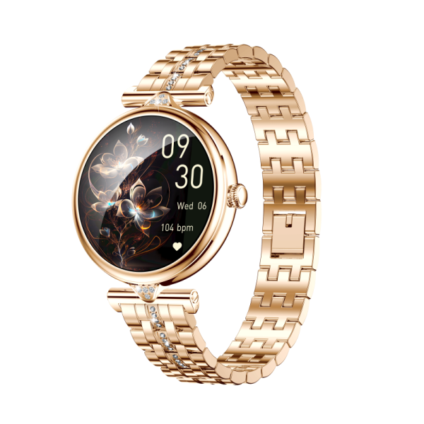 Support OEM & ODM | 1.28-inch AMOLED Display Ladies Smart Watch with Bluetooth 5.2 Call and All-Day Health Tracking