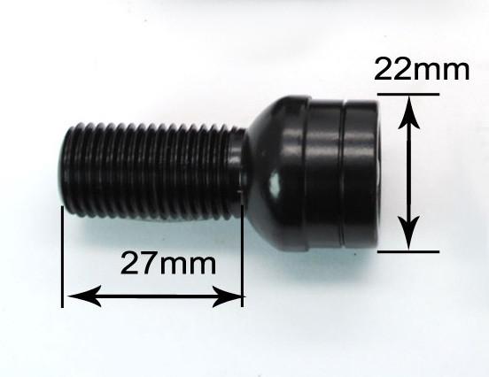Durable Anti Sheft Locking Wheel Bolts Carbon Steel For VW / Golf / Jetta