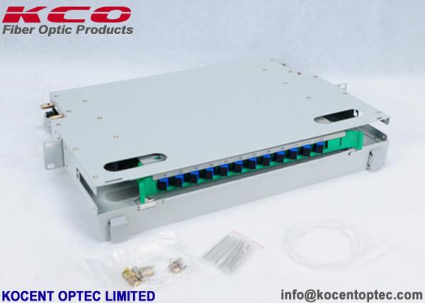 1U 12 Core Fiber Optic Patch Panel , Optical Termination Box For 19'' Distribution Frame