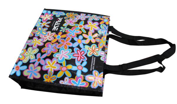 Customized PRASE PP Woven Bags With Flower Pattern, Personalized Logo For Shopping