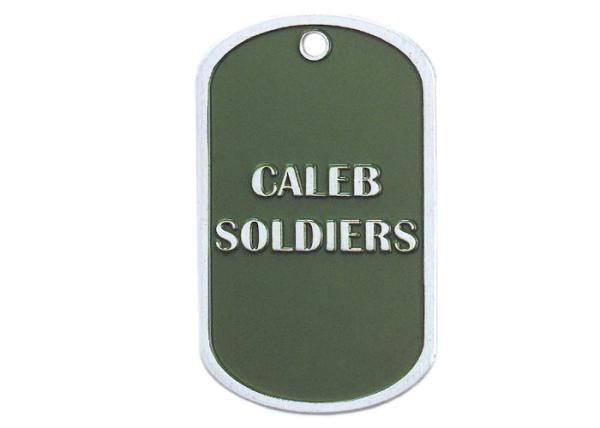 Caleb Soldiers Personalised Dog Tag Necklaces, Zinc Alloy Custom Military Dog Tags With Nickel Plating
