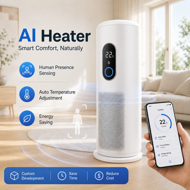 AI Heater Human Presence Sensing Auto Temperature Adjustment Energy Saving