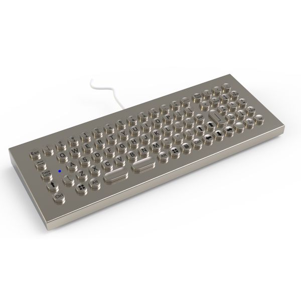 IP65-IP68 Compact Small Footprint Stainless Steel Desktop Keyboard With Numeric Keypad And Optional Function Keys