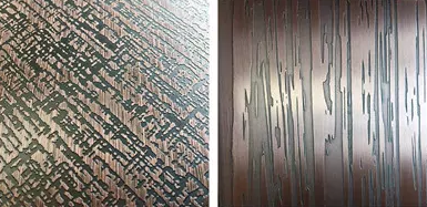 Etched Pattern Antique Stainless Steel Plate Fireproof Bronze Color