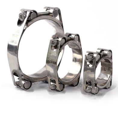 Customized Antirust Double Bolt Hose Clamp / High Pressure Sanitary Clamp