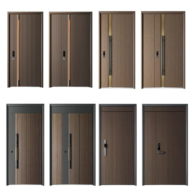 Durable Modern Steel Interior Door with Security Sound Insulation and Customizable Surface for Home Office