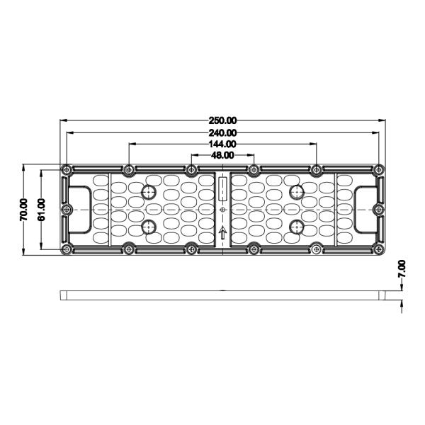 Plastic 3030 LED Light Lens 60 In 1 70x160 Degree 250x70mm For Street Light Module