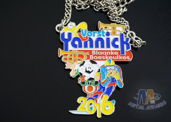 Shiny Silver Plating Custom Die Cast Medals , Soft Enamel Carnival Medal