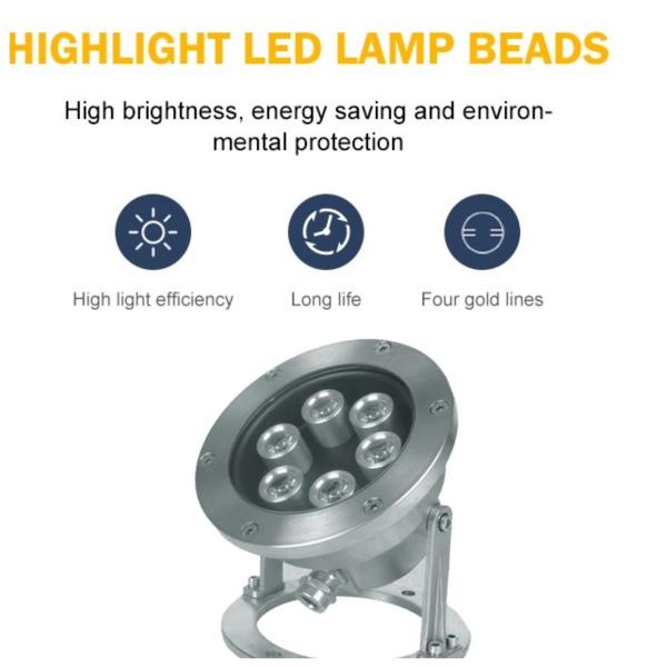 L'acier inoxydable IP68 100W imperméabilisent les lumières sous-marines de LED