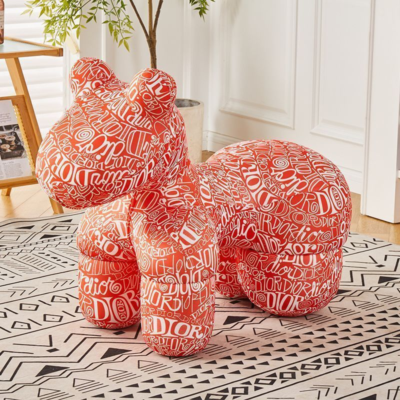 Cartoon Cute Single-Person Sofa Chair Creative Living Room Accent Pony Ottoman Stool Lazy Leisure Lounge for Bedroom Application