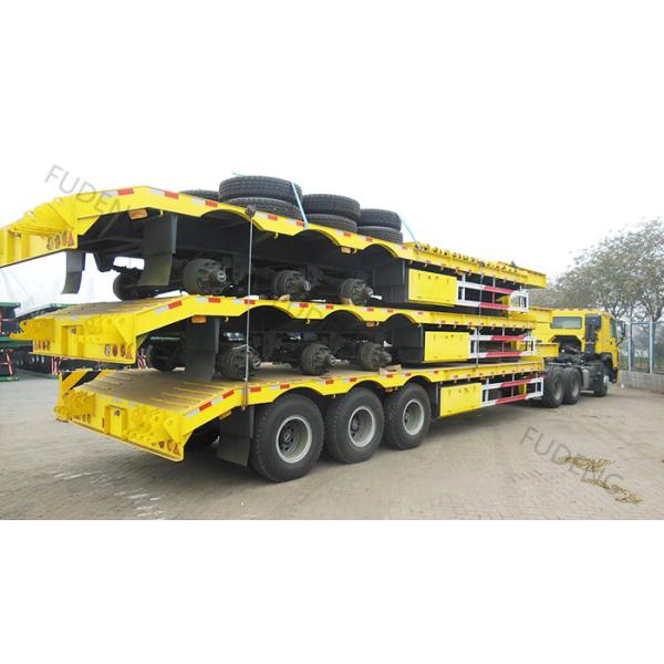 Mechanical 4mm Checkered 70T Q345B Lowboy Semi Trailer
