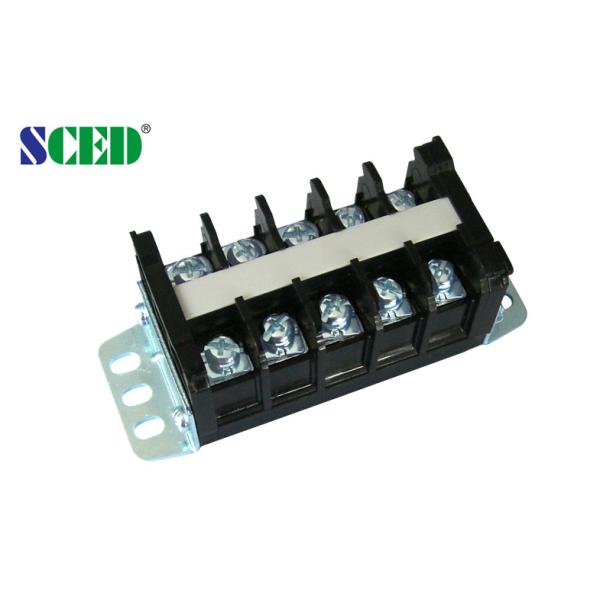 14.00mm Panel Mount Electrical Terminal Block , 600v 40a Pcb Barrier Terminal Blocks