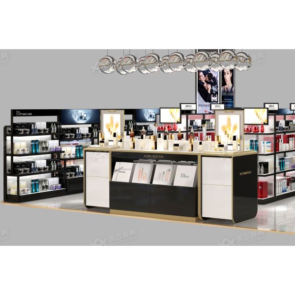 BKC021 Space-Saving 21 Sqm Customizable Beauty Kiosk for Cosmetic Store Display