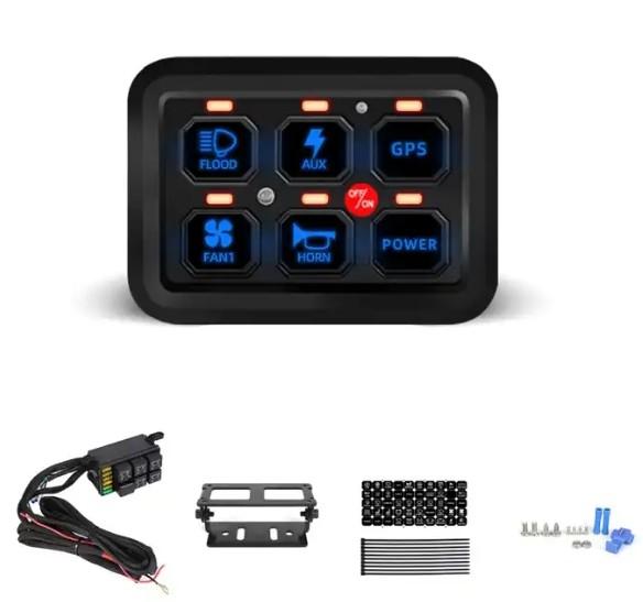 6 Gang 12V Led Switch Panel RGB Kit Automatic Dimmable Universal Light Bar Controller With APP
